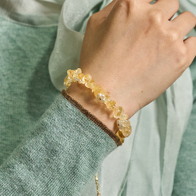 Bracciale Buddha Stones con design a fiore di cristallo irregolare e ametista e cristallo bianco - image 30