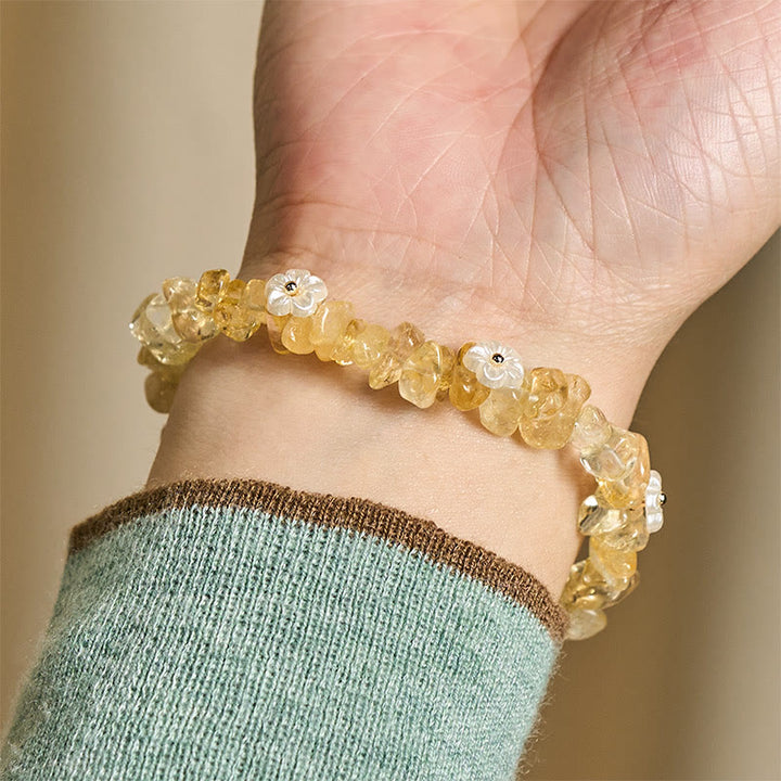 Bracciale Buddha Stones con design a fiore di cristallo irregolare e ametista e cristallo bianco - image 31