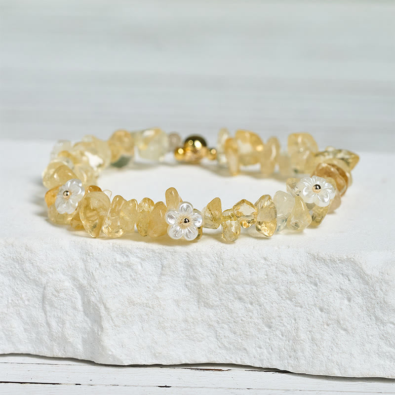 Bracciale Buddha Stones con design a fiore di cristallo irregolare e ametista e cristallo bianco - image 29