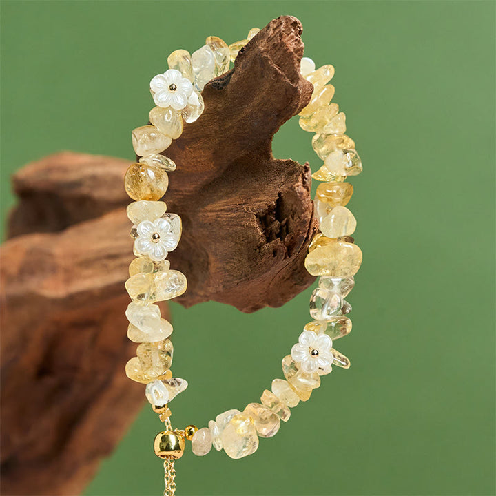 Bracciale Buddha Stones con design a fiore di cristallo irregolare e ametista e cristallo bianco - image 28