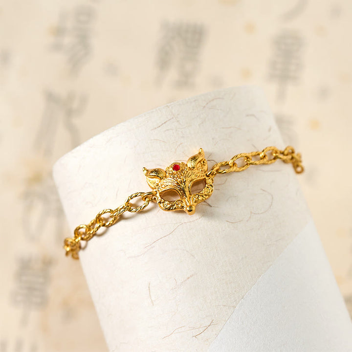 Bracciale a catena con ciondolo a forma di cuore in ottone placcato oro 24k Buddha Stones - image 3