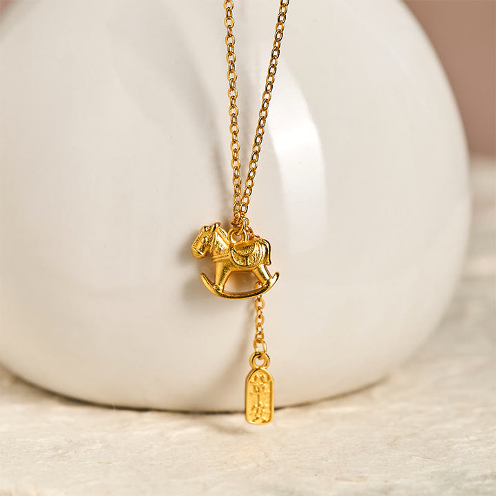 Collana con ciondolo in rame placcato oro 24k "Anno del Cavallo " Buddha Stones - image 2