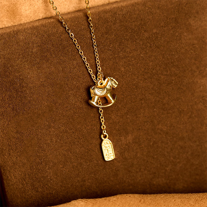 Collana con ciondolo in rame placcato oro 24k "Anno del Cavallo " Buddha Stones - image 4