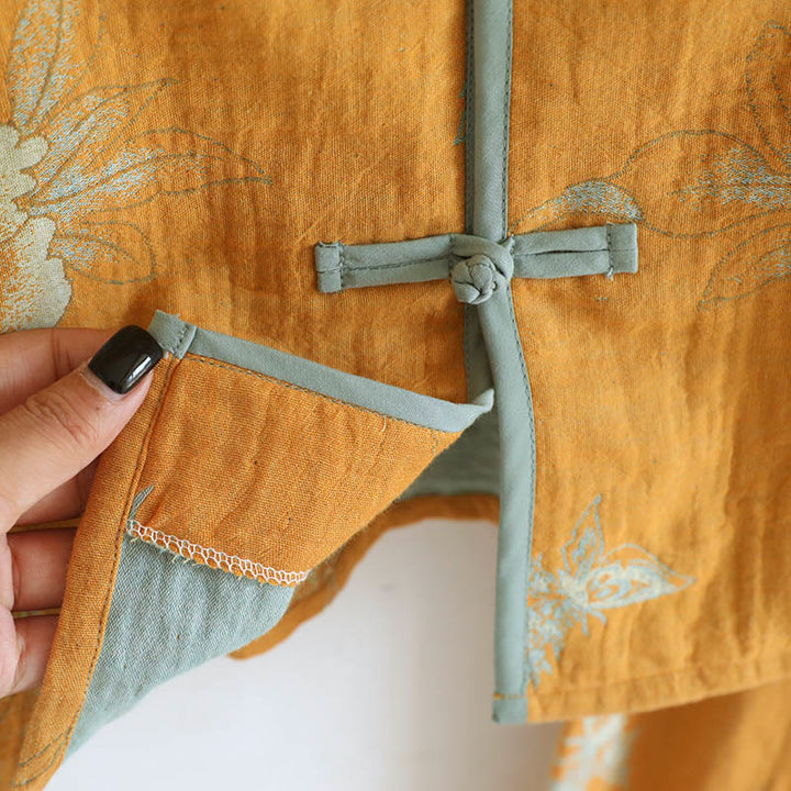 Set di 2 pezzi Buddha Stones con cardigan a maniche lunghe, pantaloni e tasche in cotone con stampa a bottoni e rana  - image 11