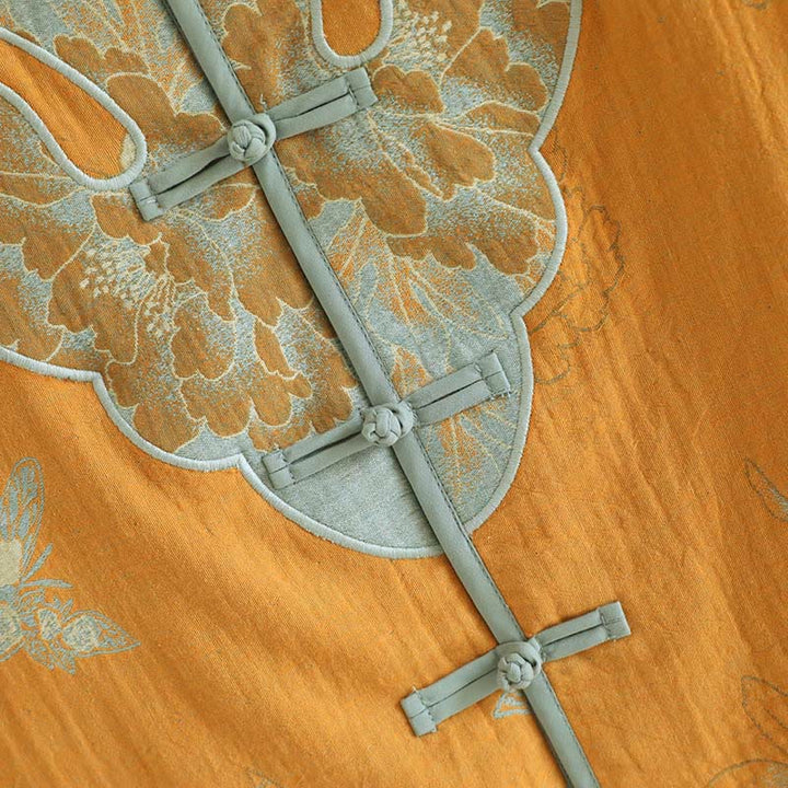 Set di 2 pezzi Buddha Stones con cardigan a maniche lunghe, pantaloni e tasche in cotone con stampa a bottoni e rana  - image 5