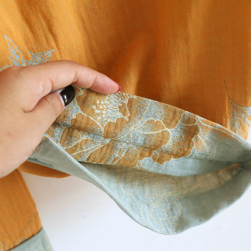 Set di 2 pezzi Buddha Stones con cardigan a maniche lunghe, pantaloni e tasche in cotone con stampa a bottoni e rana  - image 7