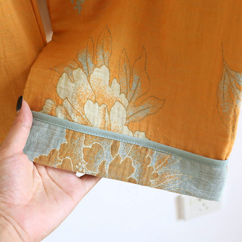 Set di 2 pezzi Buddha Stones con cardigan a maniche lunghe, pantaloni e tasche in cotone con stampa a bottoni e rana  - image 17