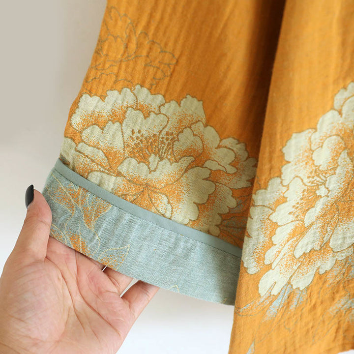 Set di 2 pezzi Buddha Stones con cardigan a maniche lunghe, pantaloni e tasche in cotone con stampa a bottoni e rana  - image 6