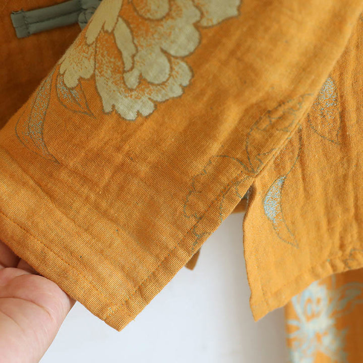 Set di 2 pezzi Buddha Stones con cardigan a maniche lunghe, pantaloni e tasche in cotone con stampa a bottoni e rana  - image 12