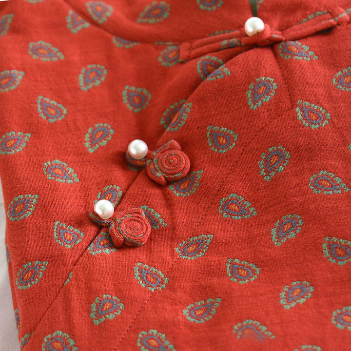 Set di 2 pezzi Buddha Stones, camicia con bottoni a rana, pantaloni e tasche a maniche lunghe con motivo floreale colorato in puro cotone  - image 11
