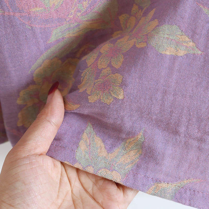 Set di 2 pezzi in cotone con motivo floreale, scollo rotondo, camicia con bottoni, pantaloni e tasche, con maniche lunghe e tasche Buddha Stones  - image 22