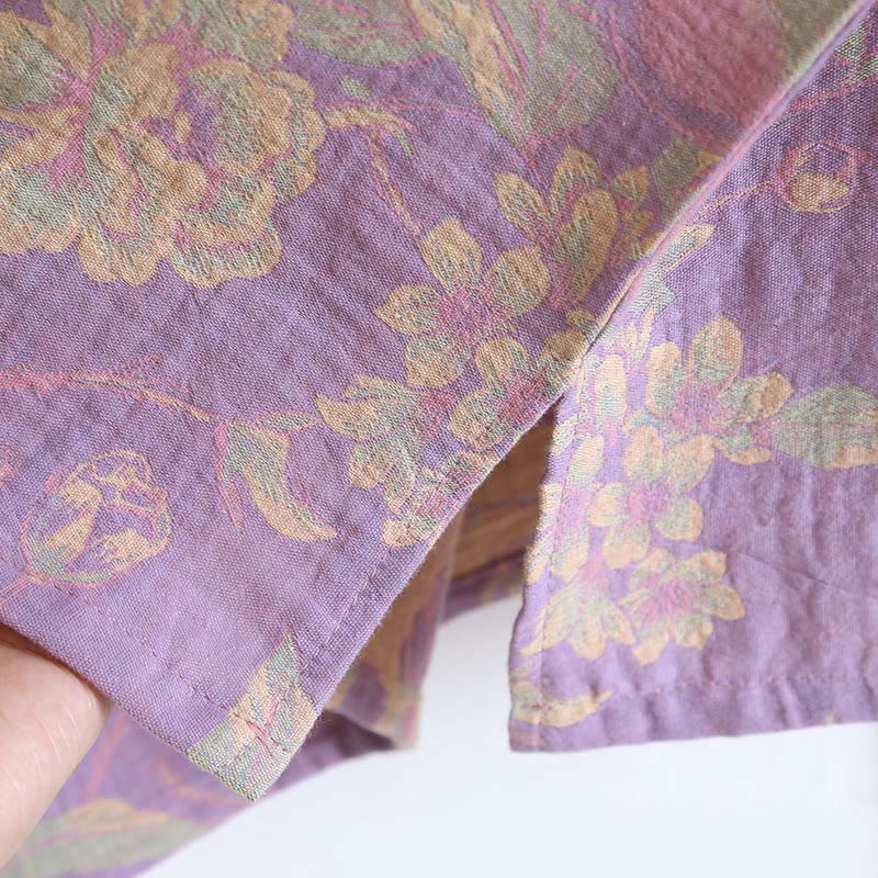 Set di 2 pezzi in cotone con motivo floreale, scollo rotondo, camicia con bottoni, pantaloni e tasche, con maniche lunghe e tasche Buddha Stones  - image 14