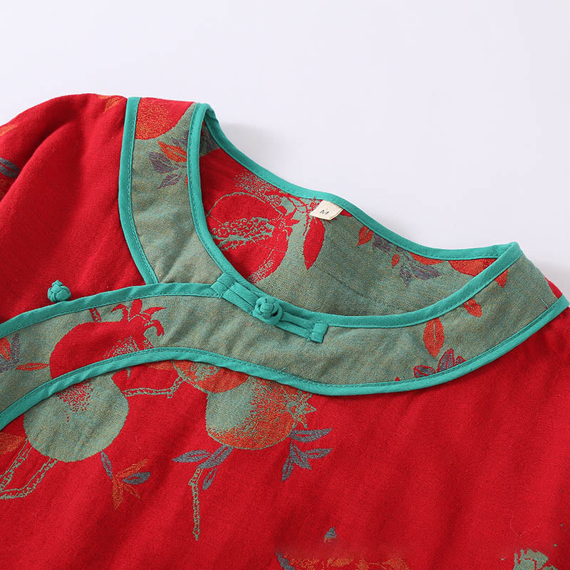 Set di 2 pezzi in patchwork Buddha Stones , camicia con bottoni a rana, pantaloni e tasche in puro cotone  - image 5