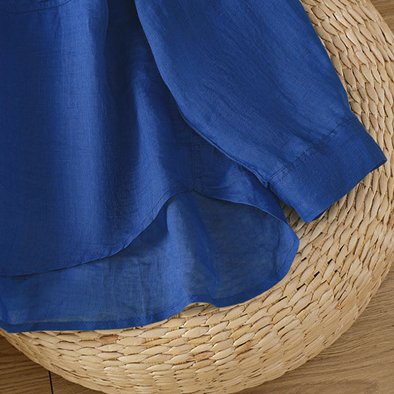 Camicia da donna a maniche lunghe con risvolto e tasca Buddha Stones Fall Commute - image 25