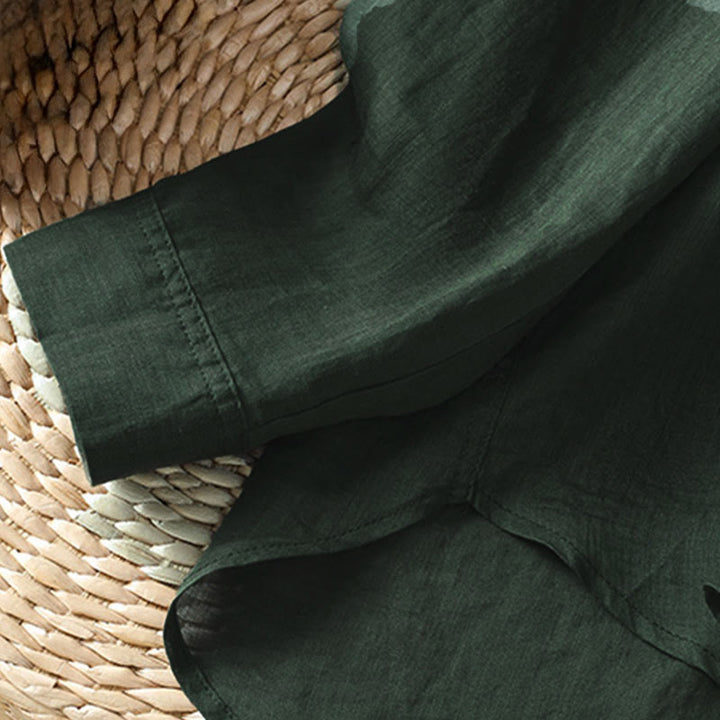 Camicia da donna a maniche lunghe con risvolto e tasca Buddha Stones Fall Commute - image 7