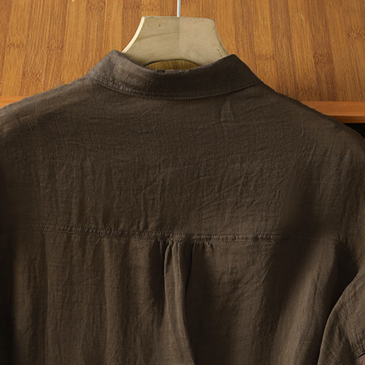 Camicia da donna a maniche lunghe con risvolto e tasca Buddha Stones Fall Commute - image 14