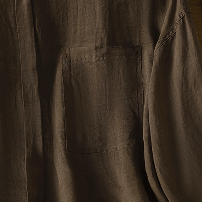 Camicia da donna a maniche lunghe con risvolto e tasca Buddha Stones Fall Commute - image 15