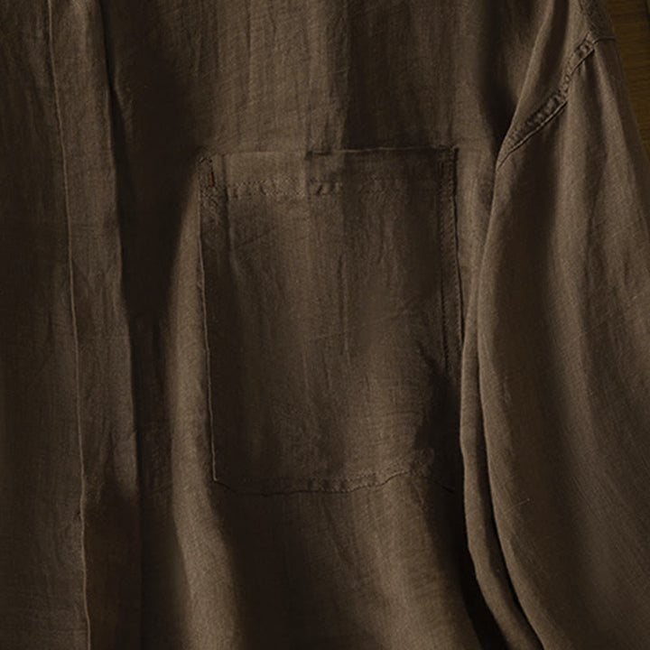 Camicia da donna a maniche lunghe con risvolto e tasca Buddha Stones Fall Commute - image 15