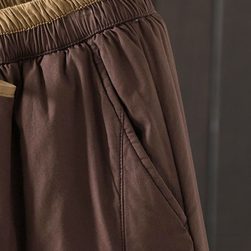 Pantaloni termici harem da donna in cotone tinta unita con tasche Buddha Stones - image 13