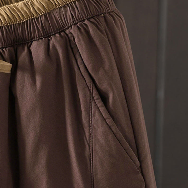 Pantaloni termici harem da donna in cotone tinta unita con tasche Buddha Stones - image 13