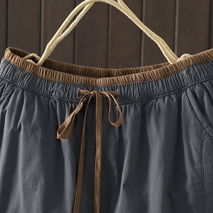 Pantaloni termici harem da donna in cotone tinta unita con tasche Buddha Stones - image 15