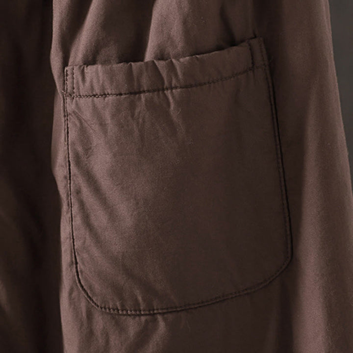 Pantaloni termici harem da donna in cotone tinta unita con tasche Buddha Stones - image 10