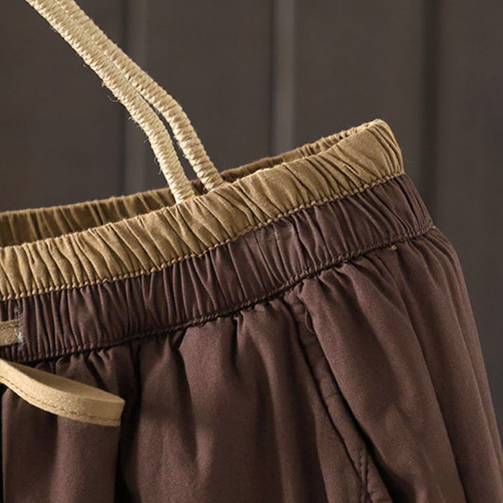 Pantaloni termici harem da donna in cotone tinta unita con tasche Buddha Stones - image 8