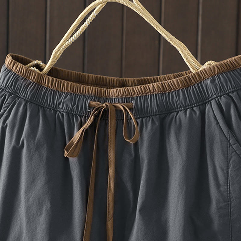 Pantaloni termici harem da donna in cotone tinta unita con tasche Buddha Stones - image 15