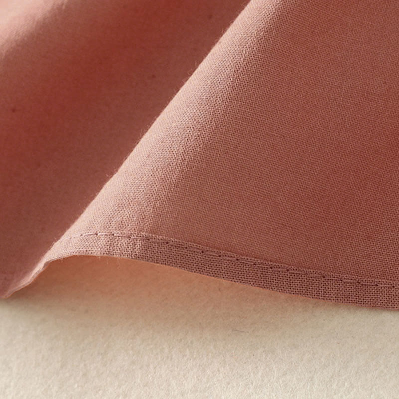 Abito midi in cotone a maniche lunghe con tasche e bottoni a revers in tinta unita autunnale Buddha Stones - image 8