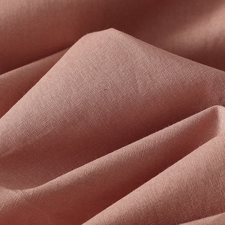 Abito midi in cotone a maniche lunghe con tasche e bottoni a revers in tinta unita autunnale Buddha Stones - image 10