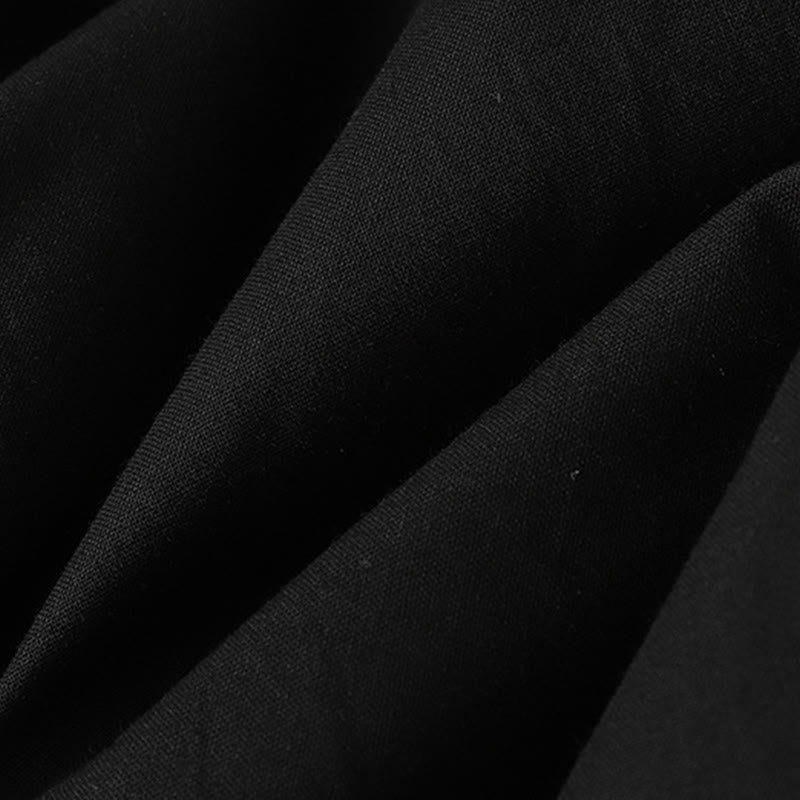 Abito midi in cotone a maniche lunghe con tasche e bottoni a revers in tinta unita autunnale Buddha Stones - image 25