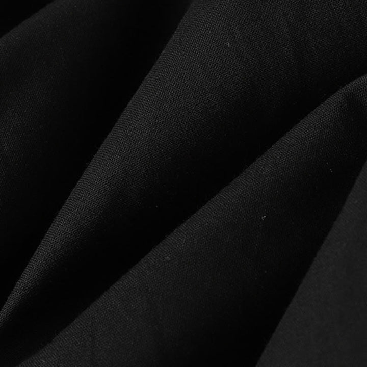 Abito midi in cotone a maniche lunghe con tasche e bottoni a revers in tinta unita autunnale Buddha Stones - image 25