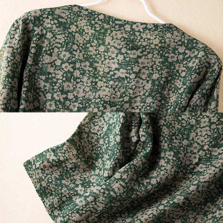 Camicia da donna a maniche lunghe con scollo a V e motivo floreale stampato Buddha Stones Spring - image 10