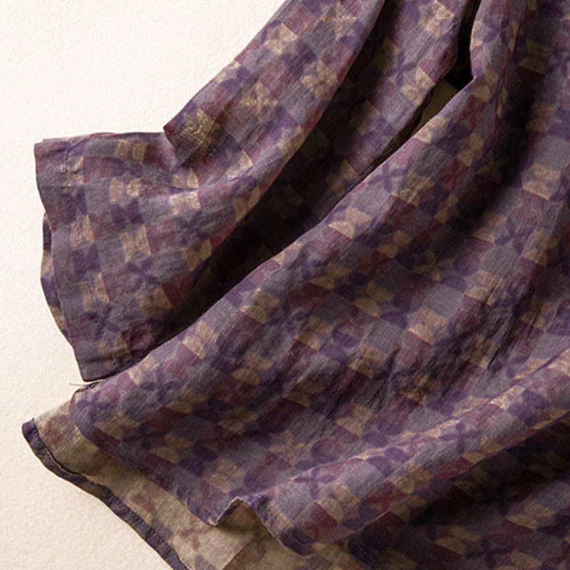 Camicia da donna a maniche lunghe con scollo a V e motivo floreale stampato Buddha Stones Spring - image 2