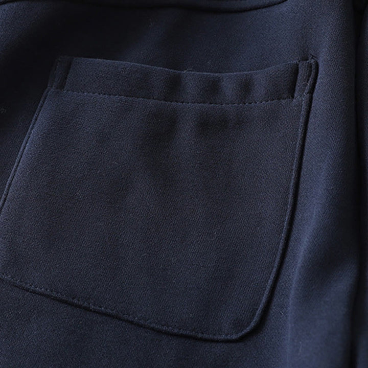 Pantaloni da donna a gamba larga con tasche e cerniera blu notte Buddha Stones, foderati in pile termico - image 7