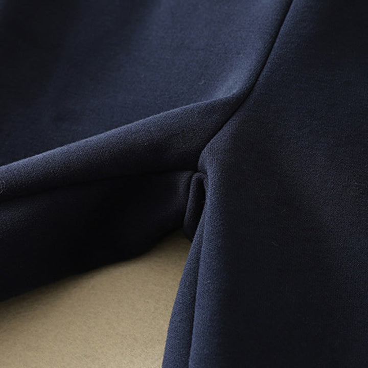 Pantaloni da donna a gamba larga con tasche e cerniera blu notte Buddha Stones, foderati in pile termico - image 8