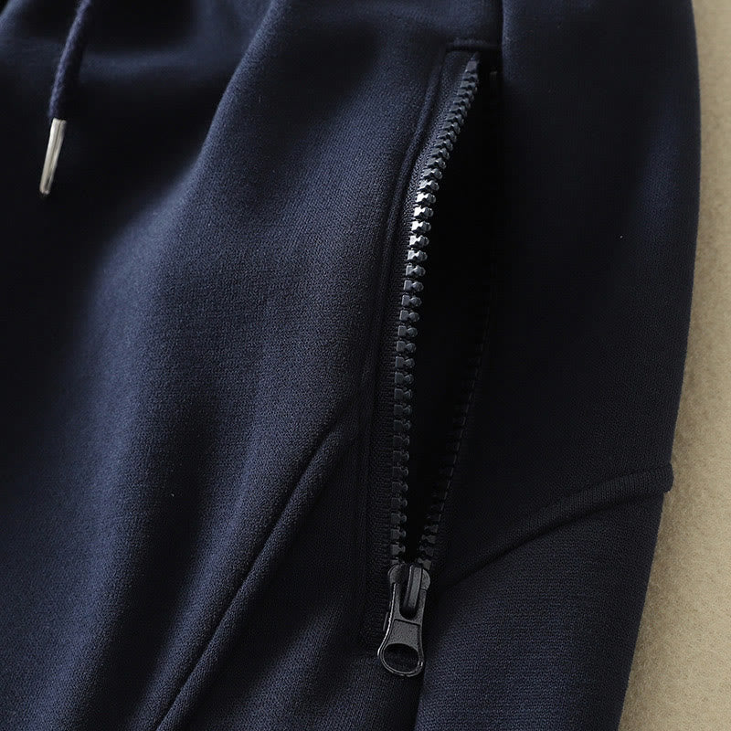 Pantaloni da donna a gamba larga con tasche e cerniera blu notte Buddha Stones, foderati in pile termico - image 4