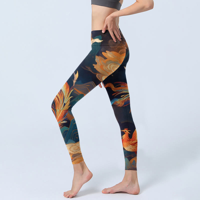 Leggings da palestra con stampa di motivo a nuvola e montagna Buddha Stones, splendidi pantaloni da yoga da donna - image 2