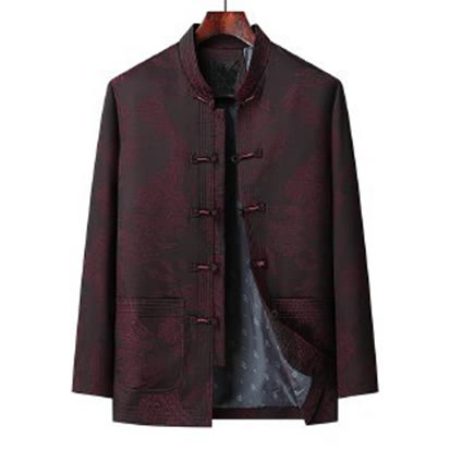 Set di 2 pezzi Buddha Stones , completo da uomo con camicia a maniche lunghe, pantaloni e bottoni a rana, in cotone - image 6