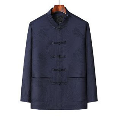 Set di 2 pezzi Buddha Stones , completo da uomo con camicia a maniche lunghe, pantaloni e bottoni a rana, in cotone - image 3