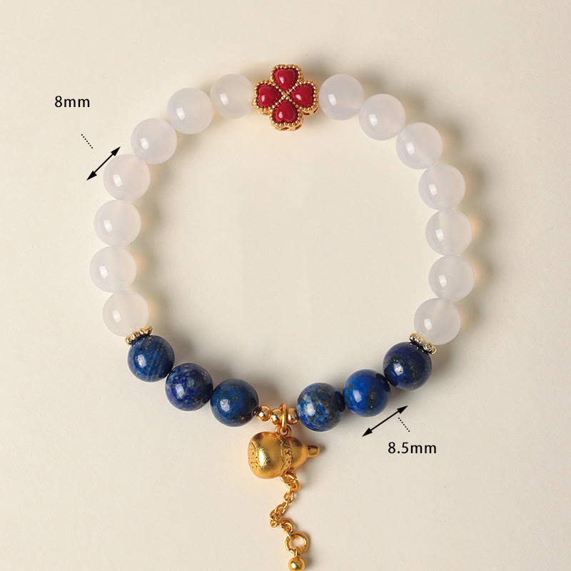 Braccialetto di perline positive con agata rossa del sud, agata bianca, fiore di zucca e quadrifoglio Buddha Stones - image 11