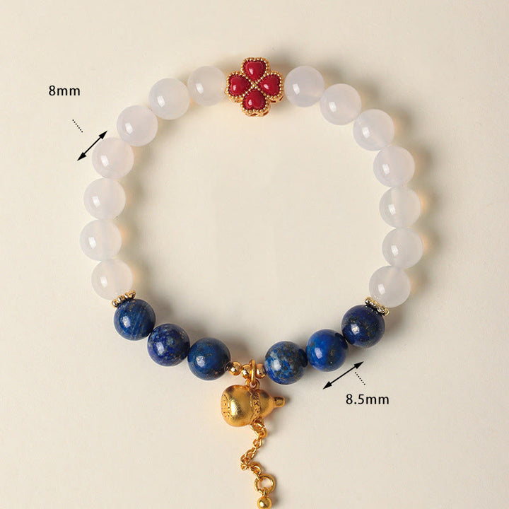 Braccialetto di perline positive con agata rossa del sud, agata bianca, fiore di zucca e quadrifoglio Buddha Stones - image 11