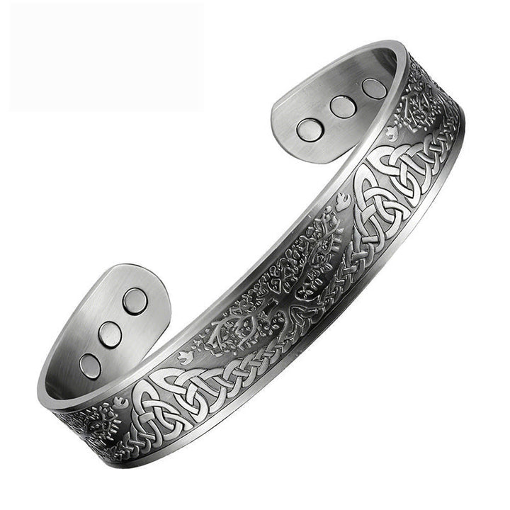 Bracciale rigido Buddha Stones The Tree Of Life in rame con equilibrio aperto e portafortuna - image 7