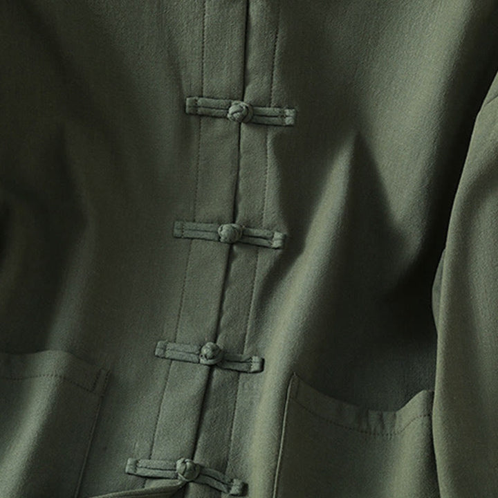 Giacca termica da donna con tasche, foderata in pile di cotone, manica lunga, bottoni a rana invernali Buddha Stones - image 18