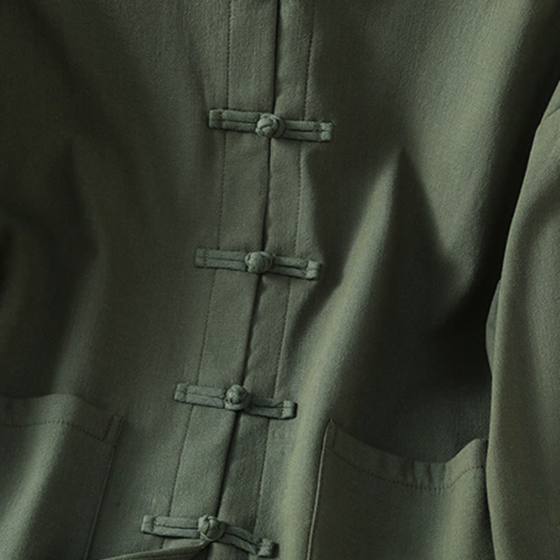 Giacca termica da donna con tasche, foderata in pile di cotone, manica lunga, bottoni a rana invernali Buddha Stones - image 18