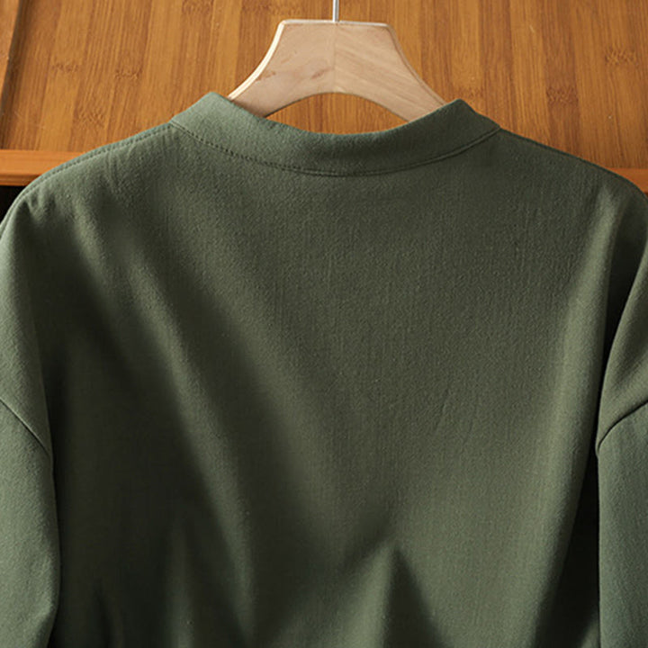 Giacca termica da donna con tasche, foderata in pile di cotone, manica lunga, bottoni a rana invernali Buddha Stones - image 16