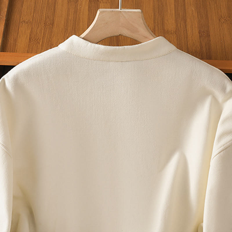 Giacca termica da donna con tasche, foderata in pile di cotone, manica lunga, bottoni a rana invernali Buddha Stones - image 5