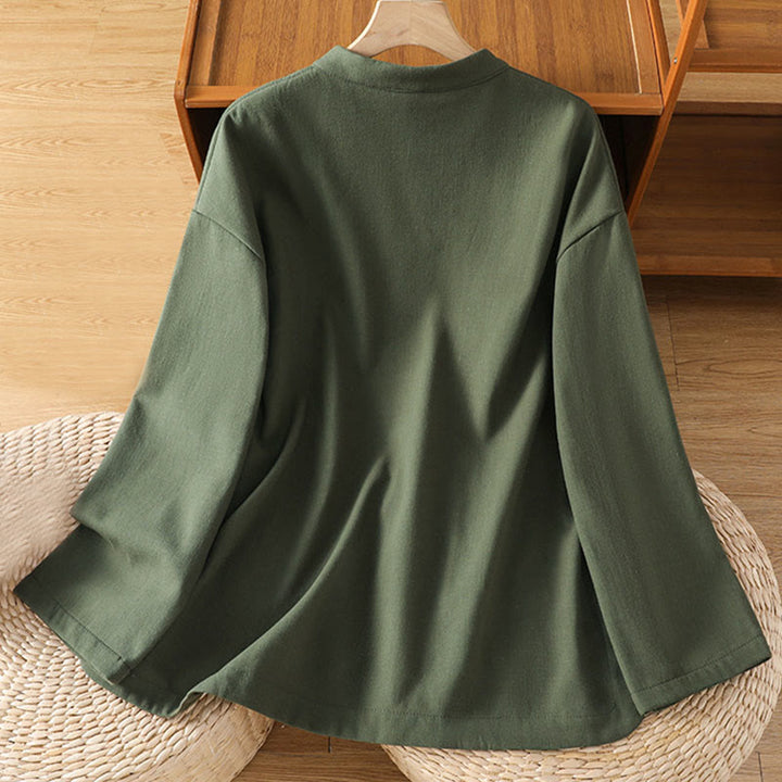 Giacca termica da donna con tasche, foderata in pile di cotone, manica lunga, bottoni a rana invernali Buddha Stones - image 14