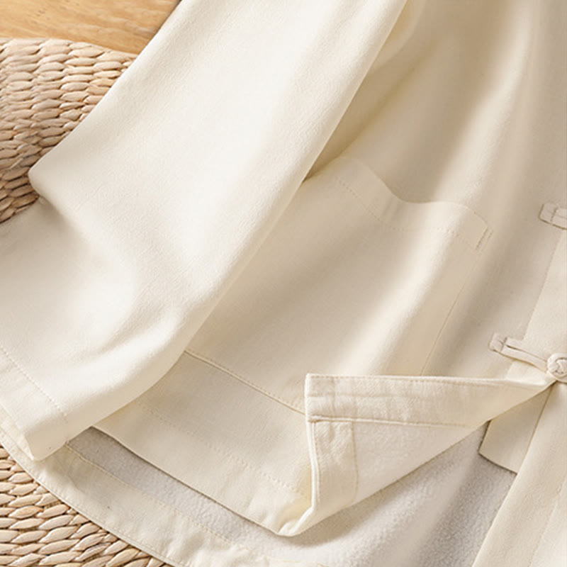 Giacca termica da donna con tasche, foderata in pile di cotone, manica lunga, bottoni a rana invernali Buddha Stones - image 9