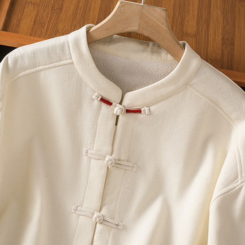 Giacca termica da donna con tasche, foderata in pile di cotone, manica lunga, bottoni a rana invernali Buddha Stones - image 6